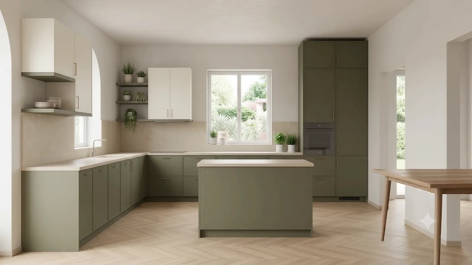 Kitchen cabinets being installed on site